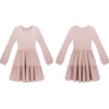 image:imageRVivimos Womens Fall Winter Cotton Long Sleeves Ruffle Casual Knit Sweater Swing Flare Mini DressPink