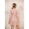 image:imageRVivimos Womens Fall Winter Cotton Long Sleeves Ruffle Casual Knit Sweater Swing Flare Mini DressPink