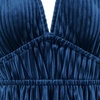 image:imageRVivimos Womens Fall Winter Velvet Dress Puff Sleeve Sexy Deep V Neck Elastic High Waist ALine Elegant Casual Midi DressDark Blue