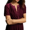 image:imageRVivimos Womens Fall Winter Vintage Casual Dresses Velvet Short Sleeve V Neck Elastic Waist Tiered Flowy Swing Mini DressWinered