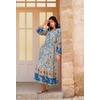 image:imageRVivimos Womens Long Sleeve Boho Midi Dress V Neck Floral Print Casual Button Down Loose Ruffle Beach Long Dress with BeltGreen