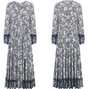 image:imageRVivimos Womens Long Sleeve Boho Midi Dress V Neck Floral Print Casual Button Down Loose Ruffle Beach Long Dress with BeltSmokeblack