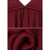 image:imageRVivimos Womens Long Sleeve Cotton Ruffles Deep V Neck Backless Casual Swing Mini DressesBurgundy