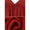 image:imageRVivimos Womens Long Sleeve Cotton Ruffles Deep V Neck Backless Casual Swing Mini DressesOrange
