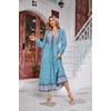 image:imageRVivimos Womens Long Sleeve Cotton VNeck Button Up Floral Print Boho Flowy Midi DressesHazeblue