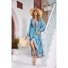 image:imageRVivimos Womens Long Sleeve Cotton VNeck Button Up Floral Print Boho Flowy Midi DressesHazeblue