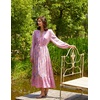 image:imageRVivimos Womens Long Sleeve Cotton VNeck Button Up Floral Print Boho Flowy Midi DressesPink2