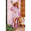 image:imageRVivimos Womens Long Sleeve Floral Print Bohemian Maxi Dresses with SlitPink