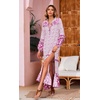 image:imageRVivimos Womens Long Sleeve Floral Print Bohemian Maxi Dresses with SlitPink