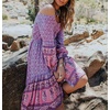 image:imageRVivimos Womens Long Sleeve Spaghetti Strap Floral Print High Low Hem Midi DressesPurple