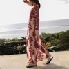image:imageRVivimos Womens Long Sleeve V Neck Floral Embroidered Elegant ALine Maxi DressWine Red