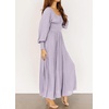 image:imageRVivimos Womens Puff Long Sleeve Maxi Dress Square Neck Elastic Empire Waist Swiss Dots Casual Flowy ALine Long DressesLightpurple