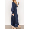 image:imageRVivimos Womens Puff Long Sleeve Maxi Dress Square Neck Elastic Empire Waist Swiss Dots Casual Flowy ALine Long DressesNavyblue