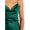 image:imageRVivimos Womens Satin Dress Spaghetti Straps Side Slit Cowl Neck Irregular Hem Midi DressGreen