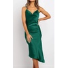 image:imageRVivimos Womens Satin Dress Spaghetti Straps Side Slit Cowl Neck Irregular Hem Midi DressGreen
