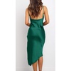 image:imageRVivimos Womens Satin Dress Spaghetti Straps Side Slit Cowl Neck Irregular Hem Midi DressGreen