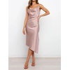 image:imageRVivimos Womens Satin Dress Spaghetti Straps Side Slit Cowl Neck Irregular Hem Midi DressMauve