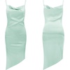 image:imageRVivimos Womens Satin Dress Spaghetti Straps Side Slit Cowl Neck Irregular Hem Midi DressMintgreen