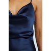 image:imageRVivimos Womens Satin Dress Spaghetti Straps Side Slit Cowl Neck Irregular Hem Midi DressNavyblue