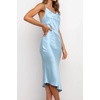 image:imageRVivimos Womens Satin Dress Spaghetti Straps Side Slit Cowl Neck Irregular Hem Midi DressSkyblue