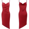image:imageRVivimos Womens Satin Dress Spaghetti Straps Side Slit Cowl Neck Irregular Hem Midi DressWinered
