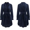 image:imageRVivimos Womens Shirt Dress Fall Velvet Button Down Long Sleeve Casual Mini Dress with BeltNavyblue