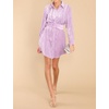 image:imageRVivimos Womens Shirt Dress Fall Velvet Button Down Long Sleeve Casual Mini Dress with BeltPurple