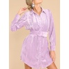 image:imageRVivimos Womens Shirt Dress Fall Velvet Button Down Long Sleeve Casual Mini Dress with BeltPurple