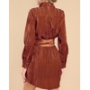 image:imageRVivimos Womens Shirt Dress Fall Velvet Button Down Long Sleeve Casual Mini Dress with BeltRustbrown