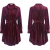 image:imageRVivimos Womens Shirt Dress Fall Velvet Button Down Long Sleeve Casual Mini Dress with BeltWinered
