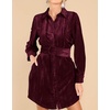 image:imageRVivimos Womens Shirt Dress Fall Velvet Button Down Long Sleeve Casual Mini Dress with BeltWinered