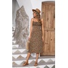 image:imageRVivimos Womens Summer Adjustable Spaghetti Strap Sundress Boho Floral Print Elastic Smocked Back Slim Fit Casual Midi DressDarkyellow