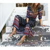 image:imageRVivimos Womens Summer Boho Button Up V Neck Floral Print Roll Up Causal Split Beach Midi DressesBlack