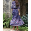 image:imageRVivimos Womens Summer Boho Button Up V Neck Floral Print Roll Up Causal Split Beach Midi DressesDark Blue