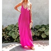 image:imageRVivimos Womens Summer Casual Adjustable Spaghetti Strap V Neck Boho Loose Fit Backless Maxi Dress with PocketsHotpink