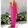 image:imageRVivimos Womens Summer Casual Adjustable Spaghetti Strap V Neck Boho Loose Fit Backless Maxi Dress with PocketsHotpink
