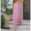 image:imageRVivimos Womens Summer Casual Adjustable Spaghetti Strap V Neck Boho Loose Fit Backless Maxi Dress with PocketsPink