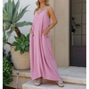 image:imageRVivimos Womens Summer Casual Adjustable Spaghetti Strap V Neck Boho Loose Fit Backless Maxi Dress with PocketsPink