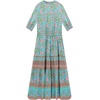image:imageRVivimos Womens Summer Cotton Floral Puff Sleeves Casual Boho Drawstring Button Up Midi DressLightblue1