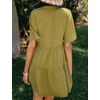image:imageRVivimos Womens Summer Cotton Flowy Mini Dress V Neck Short Sleeve Boho Ruffle Tiered Casual Loose Tunic DressOlivegreen