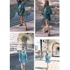 image:imageRVivimos Womens Summer Cotton Half Sleeve Casual Loose Bohemian Floral Tunic DressesGreen