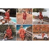 image:imageRVivimos Womens Summer Cotton Half Sleeve Casual Loose Bohemian Floral Tunic DressesRed