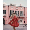 image:imageRVivimos Womens Summer Cotton Half Sleeve Casual Loose Bohemian Floral Tunic DressesRed