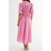 image:imageRVivimos Womens Summer Cotton Half Sleeve Eyelet Embroidery Elastic Waist Button Down Casual Shirt Midi Dress with PocketsPink