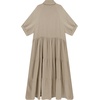 image:imageRVivimos Womens Summer Cotton Half Sleeves Button Down Casual Loose Slit Midi Dress with PocketsKhaki