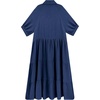 image:imageRVivimos Womens Summer Cotton Half Sleeves Button Down Casual Loose Slit Midi Dress with PocketsNavyblue