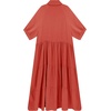 image:imageRVivimos Womens Summer Cotton Half Sleeves Button Down Casual Loose Slit Midi Dress with PocketsOrange