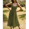 image:imageRVivimos Womens Summer Cotton Sleeveless Midi Dresses Vintage Lace Trim Button Up Tie Waist Casual ALine Flowy Long DressesArmygreen