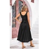 image:imageRVivimos Womens Summer Cotton Sleeveless Midi Dresses Vintage Lace Trim Button Up Tie Waist Casual ALine Flowy Long DressesBlack