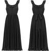 image:imageRVivimos Womens Summer Cotton Sleeveless Midi Dresses Vintage Lace Trim Button Up Tie Waist Casual ALine Flowy Long DressesBlack